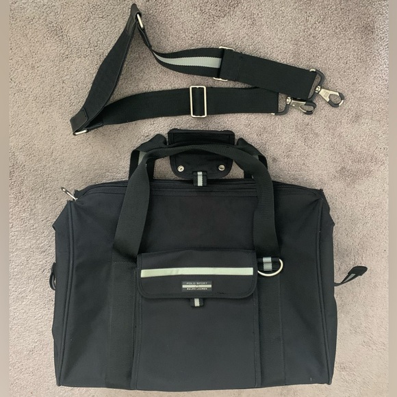 Ralph Lauren black canvas travel gym sport bag luggage size 20x13x10” - Picture 4 of 8